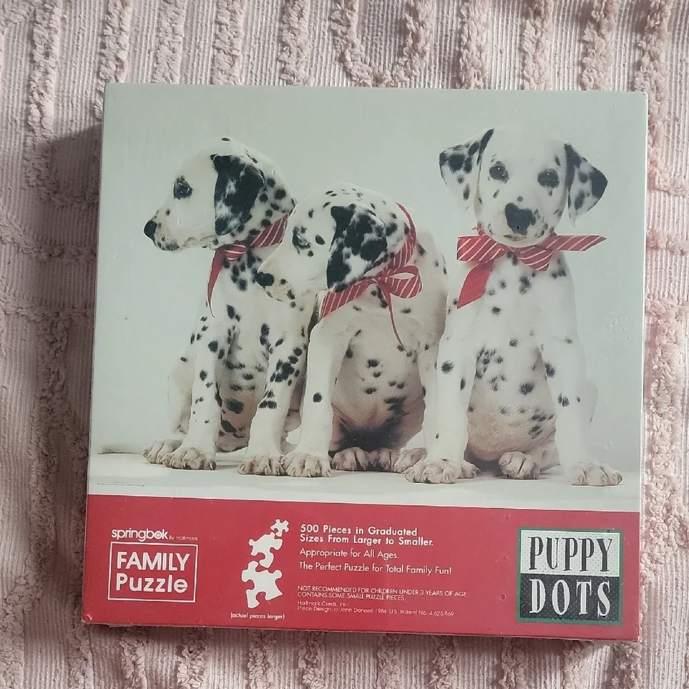 Puppy Dots Family Puzzle - Black and White